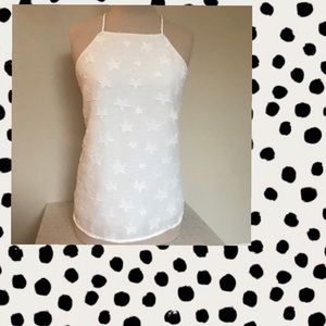 Socialite Star Print Textured Halter Top